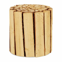 Tabouret fleurs, en bois, rond, naturel, pour pots de fleurs, vases, support fleurs HxD 20,5 x 20 cm,nature - Relaxdays