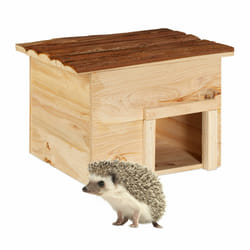 Relaxdays Abri hérisson pour le jardin, quartier d’hiver et refuge, Hôtel hérisson en pin,HlP 22,5 x 32 x 27 cm,,nature
