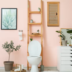 Armoire suspendue de salle de bain, bambou, 2 compartiments, étages réglables, 66 x 35 x 20 cm, naturelle - Relaxdays