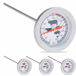 Faites cuire votre viande à cœur avec ce thermomètre analogique pour viande de toute sorte. Que ce soit pour votre rôti du di ...