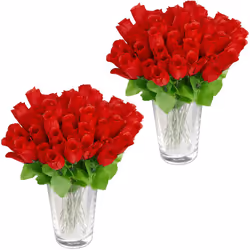 Plus besoin d’arroser lesfleurs avec ces roses artificielles en rouge. Décorez votre maison avec desfleurs individuelles ou u ...