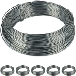 Relaxdays - Fil en acier, lot de 6, antirouille pour le jardin, métal zingué, fils fins, 50 m de long, d: 1 mm, argenté