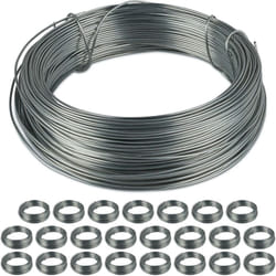 Relaxdays - Fil en acier, lot de 24, antirouille pour le jardin, métal zingué, fils fins, 50 m de long, d: 1 mm, argenté