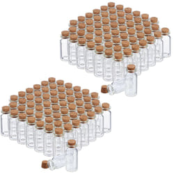Relaxdays - Flacons en verre avec bouchon de liège, lot de 120, mini-bouteilles pour huile, épices, herbes, sable, 10 ml