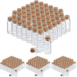 Relaxdays - Flacons en verre avec bouchon de liège, lot de 240, mini-bouteilles pour huile, épices, herbes, sable, 10 ml