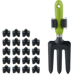Relaxdays - Porte-outils, lot de 20, rouleaux de caoutchouc à coincer, support balai mural universel, jardin,en fer gris