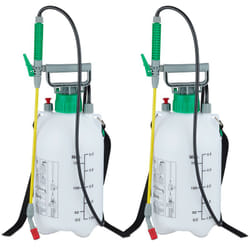 Relaxdays - 2x Pulvérisateur à pression appareil lance tuyau ceinture 5 l, plante jardin, 3 bar, buse réglable, blanc