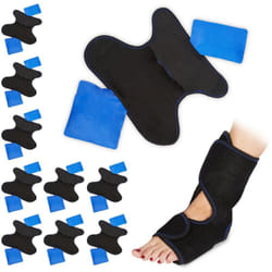 Chevillère, lot de 10, attelle cheville, poches de gel, bandage pied chaud froid, protège-cheville, noir
