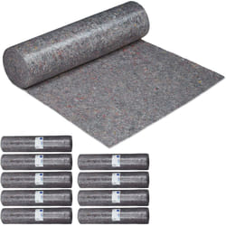 Couverture déménagement, lot de 10, 1x50 = 50 m, Rouleau protection sol 220 g/m² tapis travaux peinture, gris