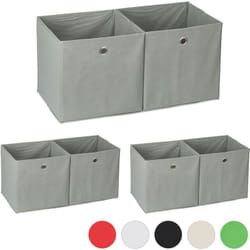 Relaxdays - 6x boîtes de rangement, carrées en tissu, Cubique, 30x30x30 cm, gris