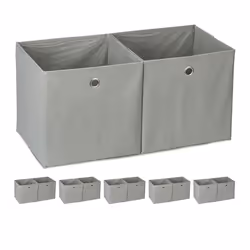12x boîtes de rangement carrées en tissu Cubique 30x30x30 cm gris
