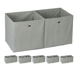 12x boîtes de rangement carrées  en tissu Cubique 30x30x30 cm gris