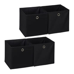 4x boîtes de rangement carrées  en tissu Cubique 30x30x30 cm noir