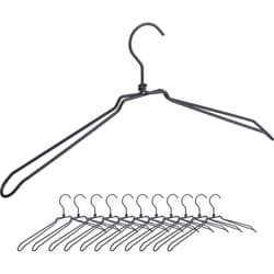 Relaxdays - Cintres, jeu de 12, pour chemises, vestons et blouses, design industriel, métal, large de 45 cm, noir