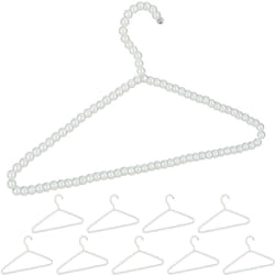 Relaxdays - Cintres avec perles, jeu de 10, t shirts, blouses, traverses pour pantalons et jupes, 40 cm, plastique, bancs