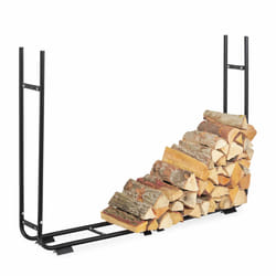 Relaxdays - Range-bûche intérieur, réglable, support bois de chauffage en acier, h x l x p 106 x 148-220 x 22 cm, noir