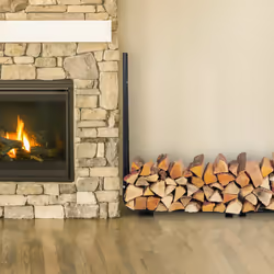 Relaxdays - Range-bûche intérieur, réglable, support bois de chauffage en acier, h x l x p 106 x 148-220 x 22 cm, noir