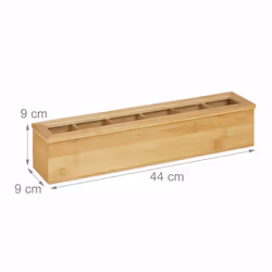 Relaxdays - Boîte thé bambou, 6 compartiments, 72 sachets de thé, couvercle, forme allongée, hlp : 9 x 44 x 9 cm, nature - Vue supplémentaire 4
