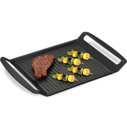 Relaxdays Plaque de barbecue, four à gaz et électrique, pour grillades, légumes et poisson antiadhésive, lxP 23x26cm