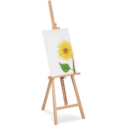 Relaxdays - Chevalet, réglable, grand, droit, pour enfants et adultes, bois, hauteur maximale 128 cm, de peintre, nature