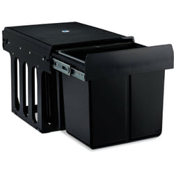 Relaxdays - poubelle encastrable coulissante, 3 bacs, système de tri pour sous-évier, 15l & 2x 8l, 35,1x34,3x48 cm, noir