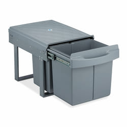 Relaxdays - poubelle encastrable coulissante, 3 bacs, système de trie pour le sous-évier, 15l & 2x 8l, 34,5x34x53 cm, gris