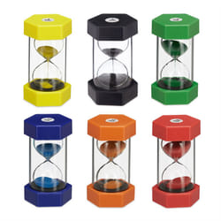 Relaxdays - Lot de sabliers xxl, horloges de brossage de dents pour enfants, solide, 1, 3, 5, 10, 15 & 30 min, coloré