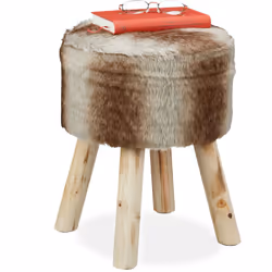Avec ce tabouret en fourrure vous donnez à votre chalet un charme romantique. Comme tabouret décoratif dans un coin de la cha ...