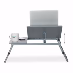 Relaxdays - Table pour ordinateur portable, hauteur réglable, pliable, surface de travail inclinable, 44x73x34,5 cm, gris - Vue supplémentaire 6