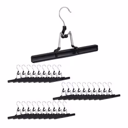 Cintres-pinces lot de 30 pour pantalons et jupes en métal pinces caoutchouc crochet rotatif 360° 26 cm noir
