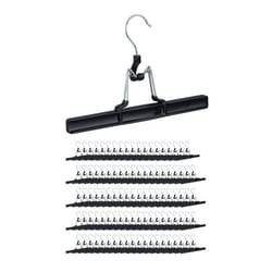 Cintres-pinces lot de 100 pour pantalons et jupes en métal pinces caoutchouc crochet rotatif 360° 26 cm noir