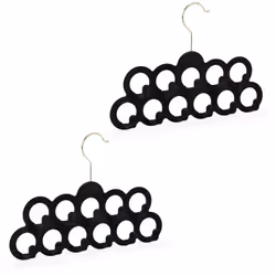 Ce cintre porte-foulards en lot de 2 vous permet de mettre un peu d’ordre dans votre armoire. Le cintre dispose de 11 trous p ...