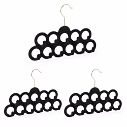 Ce cintre porte-foulards en lot de 3 vous permet de mettre un peu d’ordre dans votre armoire. Le cintre dispose de 11 trous p ...