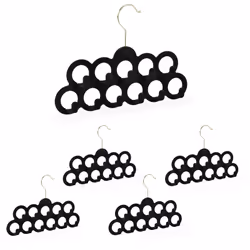 Ce cintre porte-foulards en lot de 5 vous permet de mettre un peu d’ordre dans votre armoire. Le cintre dispose de 11 trous p ...