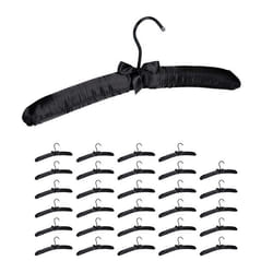 Cintre en satin lot de 30 cintre rembourré doux pour vestes crochet rotatif 360° 38 cm noeud décoratif noir