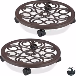 Déplacez sans problème vos pots de fleurs avec ce support roulant rond. Le support roulant pour plantes est en aluminium reco ...
