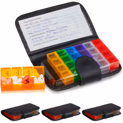 Gardez un aperçu sur vos médicaments journaliers à prendre avec ce pilulier semainier. L’ensemble comporte 7 boîtes avec les ...