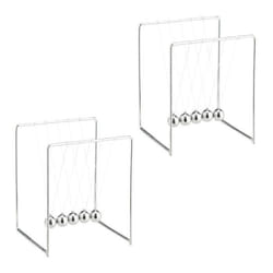 Pendule Newton lot de 2 décoration bureau de travail physique science & art 5 boules métal balancier argenté