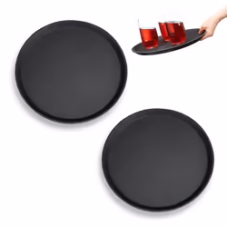Plateau de restauration lot de 2 Bar Brasserie Bistrot Café Restaurant Service Rond Boissons Ø 35 cm noir