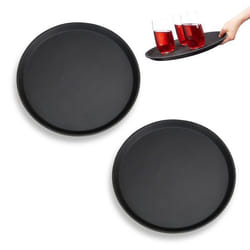Plateau de restauration lot de 2 Bar Brasserie Bistrot Café Restaurant Service Rond Boissons Ø 35 cm noir