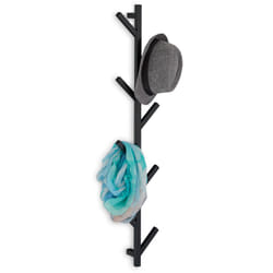 Relaxdays - Porte-manteaux mural avec 8 patères, économe en place, décoratif, métal, 100,5 x 19,5 x 7 cm, penderie, noir