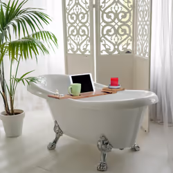 Pont de baignoire bambou, 70cm large, tablette de salle de bain verre, portable, plateau à suspendre, nature - Relaxdays