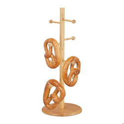 Relaxdays Porte-tasses en bambou 8 branches HxD : 50x195 cm arbre à tasses porte-saucissons porte-bretzels nature