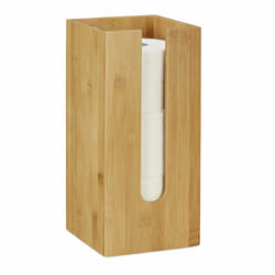 Relaxdays Porte-rouleau de toilette autonome, pour 3 rouleaux, Rangement papier hygiénique, bambou, 33x15x15 cm, nature