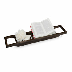 Relaxdays - Pont de baignoire bambou, 70cm de large, tablette de salle de bain à suspendre, tablette à accessoires, marron