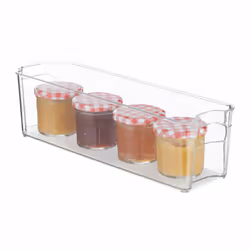 Relaxdays 4052025321321, Panier de rangement, Transparent, Rectangulaire, Plastique, Monochromatique, Salle de bains, Cuisine