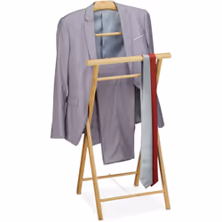 Grâce à ce porte-vêtements pratique en bambou, vous suspendez vos costumessans plis et choisissez votre tenue plus facilement ...