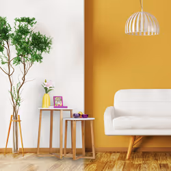 Table d'appoint ronde, gigognes, jeu de 2, 48,5 et 60,5 cm de hauteur, design moderne, table de salon, nature. - Relaxdays