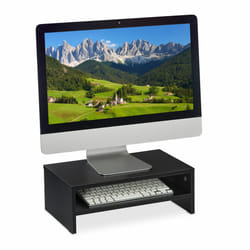 Relaxdays - Support Moniteur, rehausseur écran avec tiroir, HlP: 14 x 40 x 23,5 cm, bureau, table de travail