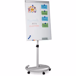 Description générale Ce tableau blanc mobile est un outil essentiel pour tout bureau. Idéal pour accrocher des cartes, des gr ...